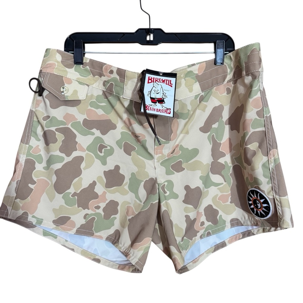Birdwell Camo Women’s Swim Shorts in Tan, Green, Brown